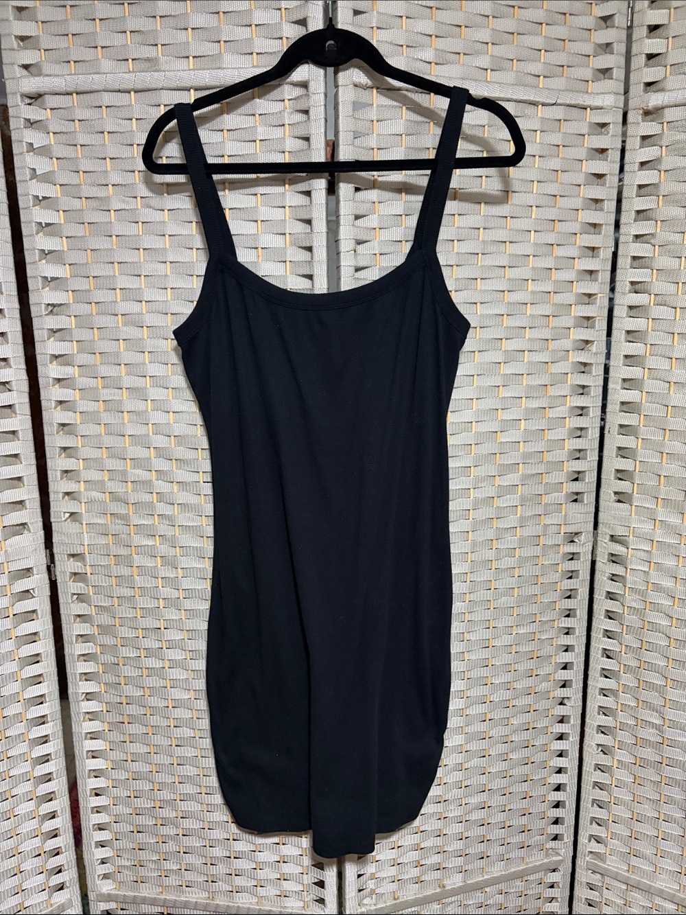 Wild Fable Classic Black Ribbed Tank Mini Dress